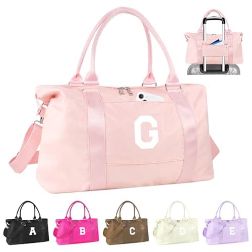 Dance Gym Duffel Bag Gifts for Girls Teen,Personalized Initial Travel Weekender Bag Cute Overnight Carry On Cheer Dance Duffle Bagfor Women,Sports Travel Monogram Birthday Christmas Gifts(Letter G)