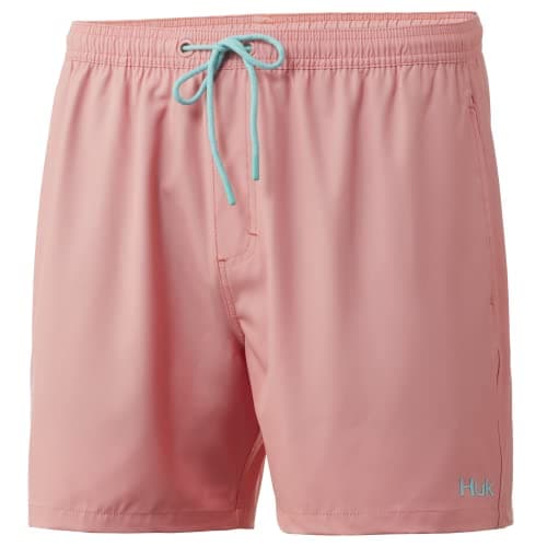 HUK mens Volley 5.5" Short | Elastic Waist Quick-Dry Swim Shorts, Desert Flower, Medium
