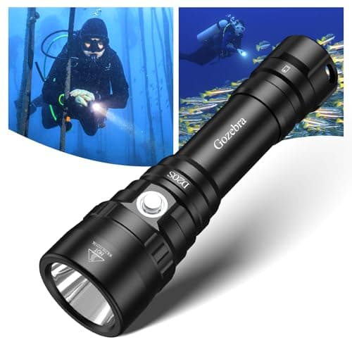 GoZebra D20S Scuba Diving Light, 2000 Lumens Waterproof Underwater Lights, IPX8 Scuba Diving Flashlight,984ft Long Range Underwater Flashlight for Diving Snorkeling Deep Sea Cave with Charger