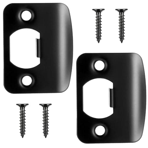 2PCS Door Strike Plate Spacer with Screws, Universal Door Latch Plate, Durable Stainless Steel Doors Striker Plates to Fix Doors Won’t Stay Closed, Block Access to Latch