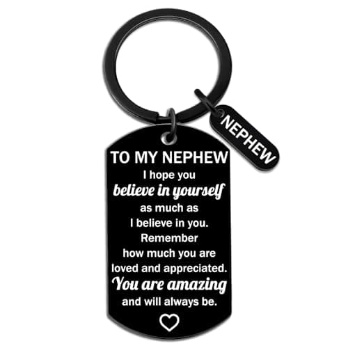 EoffIvan Nephew Gifts From Auntie Uncle Keychain Inspirational Gift I Believe In You Gifts For Nephews Adult Birthday Anniversary Graduation Gift