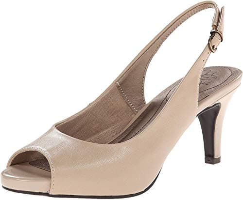 LifeStride womens Teller heeled sandals, Taupe, 6.5 Wide US