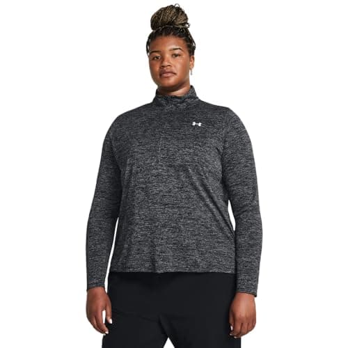 Under Armour Womens Tech Twist Quarter Zip, (001) Black / / White, X-Large