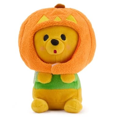 Disney Store Official Mini Mix-Its Plushies – Halloween Pooh - Cute Stuffed Animals - Mix & Match Detachable Hats - Hook and Loop Strap - Plush Toys for Kids and Collectors, 7 Inch