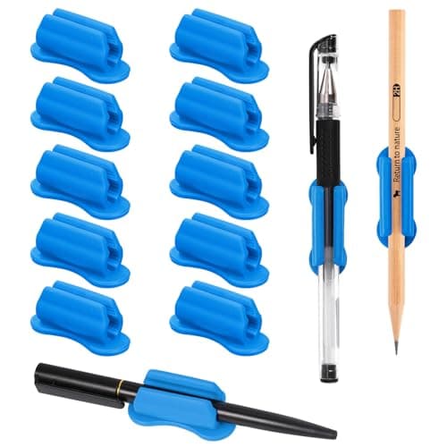 BOBOKA 10 Pack Upgraded Pencil Holder, Adhesive Pen Holder for Desk, Silicone Pencil Holder & Marker Holder for Clipboard Wall Classroom School Office Desk Accessories