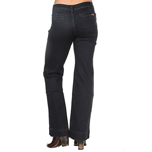 Wrangler womens Retro Mae Mid Rise Wide Leg Trouser Jeans, Dark Blue, 9 1 US