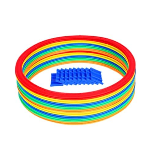 SM SunniMix Hopscotch Rings Game Hopscotch Hoops with Connectors Sensory Training Equipment Party Toddlers Kids Hopscotch Hopscotch Jump, 28cm 10 Rings