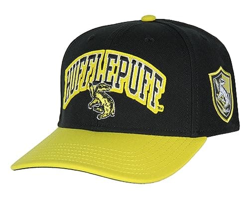Harry Potter Hufflepuff Embroidered House Crest Animal Adjustable Snapback Hat