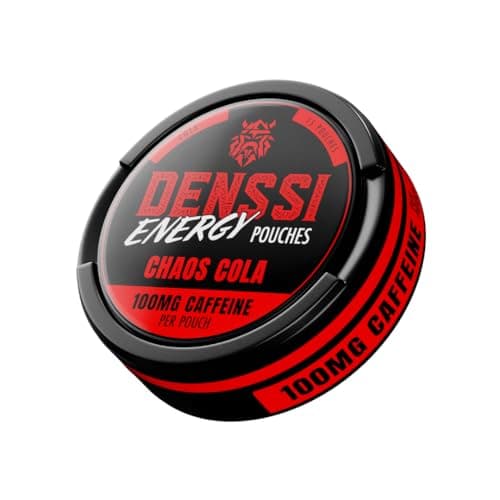DENSSI Energy Pouches, Fast-Acting Caffeine + Nootropic Boost, Sugar-Free & Tobacco-Free, 100mg per Pouch, Chaos Cola, 1-Pack