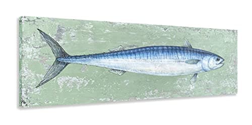 Yihui Arts Tuna Canvas Wall Art - Fish Oil Paintings with Textured – Abstract Coastal Pictures for Living Room Bedroom Bathroom Decor