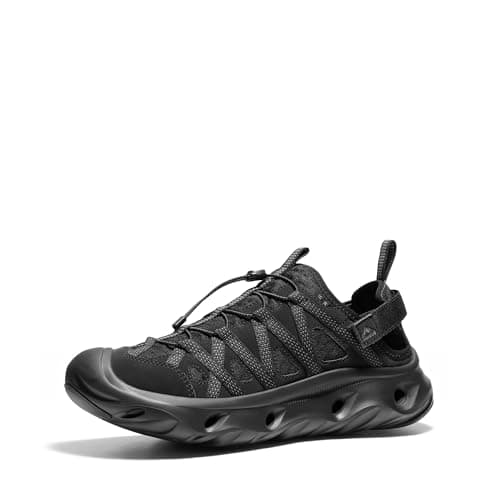 NORTIV 8 Water Shoes Sandals for Men and Women Wide Toe Box Cushion Breathable Dry Fast Lightweight Comfort Sandals for Everyday Travel,Size M6/L7.5,Black,SNST26006U