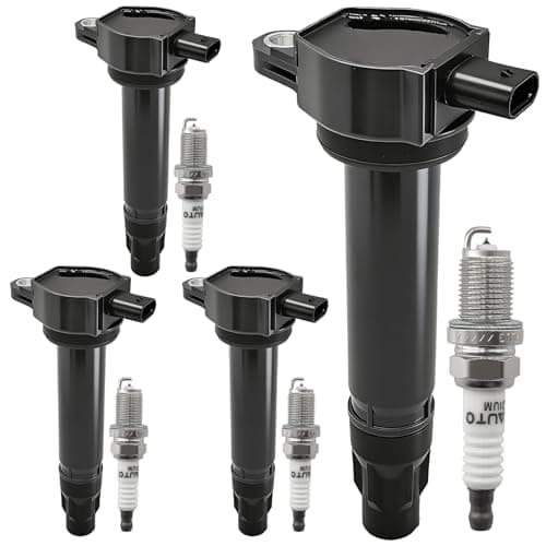 UF557 Ignition Coil Pack 4606824AB and Iridium Spark Plugs Set Of 4 Fit For Jeep Patriot,Compass 2007-2017&Dodge Caliber,Journey,Avenger 2007-2018&Chrysler Sebring,200 2007-2014 1.8L 2.0L 2.4L L4