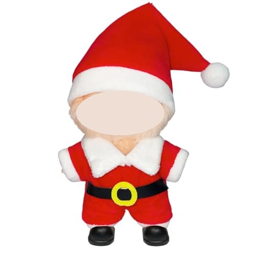 Clothes for 17cm Dolls Christmas Outfit Santa Claus with Hat Accessories Suit Cute Stylish Dress Up Set Xmas Set (NO Doll)