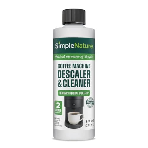 SimpleNature Coffee Descaler (8 fl oz) - Plant-Based, Biodegradable Solution for Espresso, Drip & Pod Machines - Gently & Effectively Removes Limescale & Residue