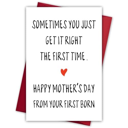Mothers Day Card from Daughter Son, Happy Mother's Day Card for Mom from Your First Born, Funny Mothers Gifts for Mom from Kids, Unique Mother Gifts for Moms, Mama Gift Ideas Greeting Cards