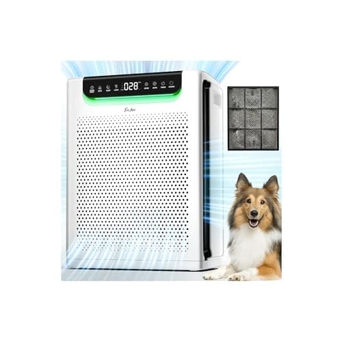 Air Purifiers for Home Large Room, Cover Up to 2600 Ft² with Washable Filters, Powerful Turbo Mode, PM2.5 Air Quality Display, 22dB Sleep Mode, Air Cleaner for Pets Hair, Smoke, Odors, HAP607, White