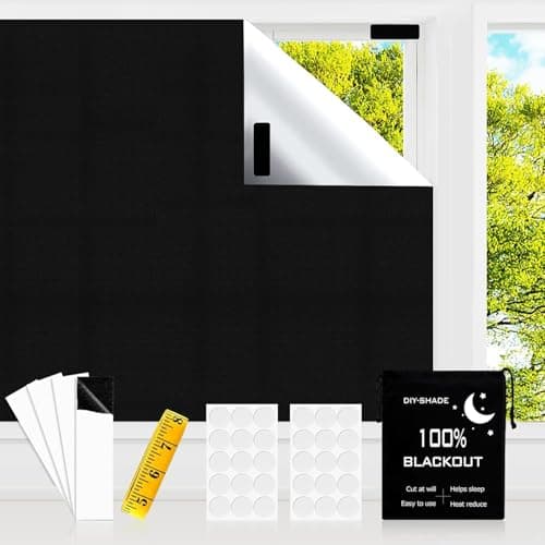 CyanCloud Portable Blackout Shades for Nursery, 100% Blackout Window Cover, No Drill Temporary Blackout Curtains, Cut to Fit Any Window, Reusable for Baby Room, Bedroom, Travel & Night Shift Sleep