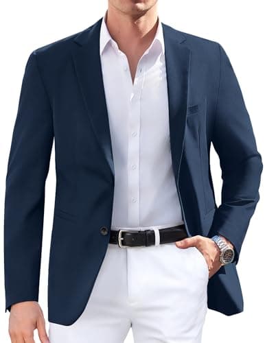 COOFANDY Men Sports Coats Regular Fit Blazers Lightweight Business Casual Suit Blazer Blue