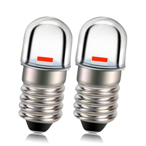 Ruiandsion E10 Screw Base LED Bulb 18V Super Bright Red 2835 1SMD Chips LED Bulb for Candles Lights Home Bedroom Office Decor Lights Pack of 2