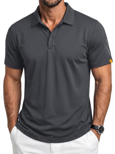 MAGCOMSEN Mens Golf Shirt Short Sleeve Dry Fit Collared Moisture Wicking Work Shirts Casual Stylish Performance Business Polos