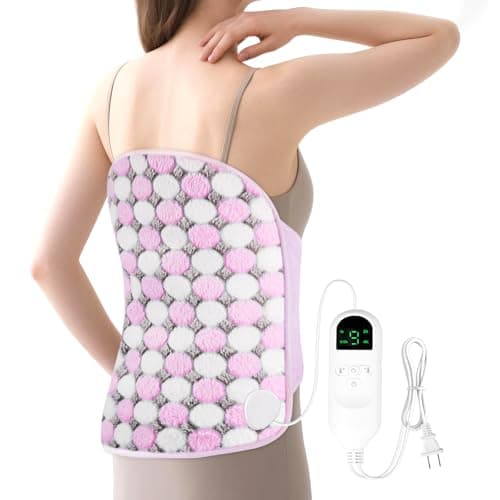 Heating Pads for Period Cramps/Back Pain, 4 Timer(Max 4H)/9 Heat/10ft Long Cord/ 16 * 24" Heat Pad+27" Belt Wearable(51" in Total) Electric Wrap Around Heating Pad Birthday Gift (Purple)