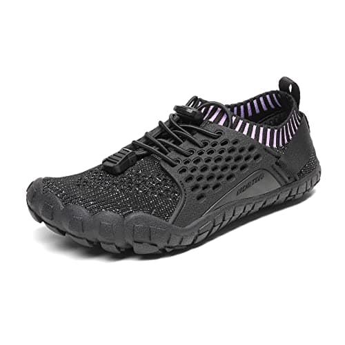 NORTIV 8 Kids Water Shoes, Lightweight Quick Dry Barefoot Athletic Aqua Sports Shoes for Boys & Girls, Outdoor, Summer,Size 10 Toddler,Black/Purple,Aqua