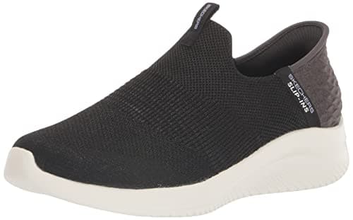 Skechers Women's Hands Free Slip Ins Ultra Flex 3.0 Smooth Step, Black, 8 Wide