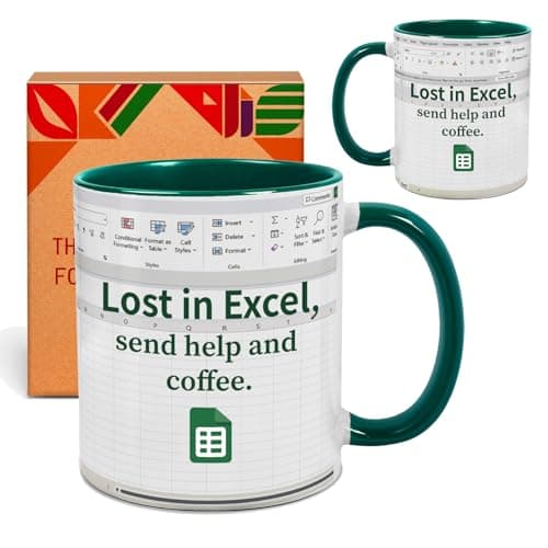 Funny Accountant Mug - Unique Spreadsheet Design Coffee Cup for CPA & Finance Professionals | Novelty Christmas Gift for Coworkers, Accounting Boss | 11 oz -53