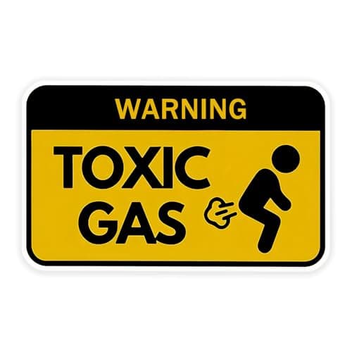 Pack of 2, 5.12"x3.15"- Caution Toxic Gas Sign Vinyl Sticker - Matte Surface, Easy to Apply, Suitable for Cars, Laptops and All Surfaces - Hazard Safety Warning Badge, Waterproof Decal | #DZ04