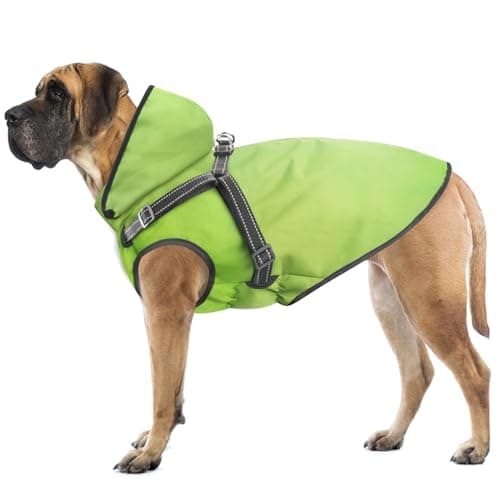 Mosucoirl Dog Raincoat Waterproof Dog Hoodie Reflective Dog Raincoat Hooded Adjustable Rain Jacket for Small Medium Large Dogs Puppies (Green, XXL)