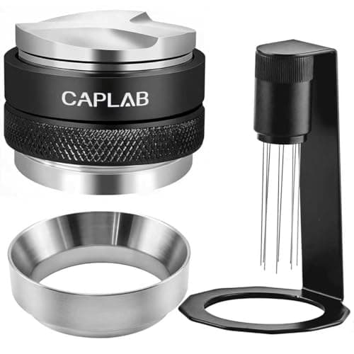 51mm Espresso Accessories Kit, Espresso Coffee Tamper Leveler and Distributor, WDT Tool Espresso and Dosing Funnel Set Fits Delonghi 51mm Espresso Machines and Portafilters