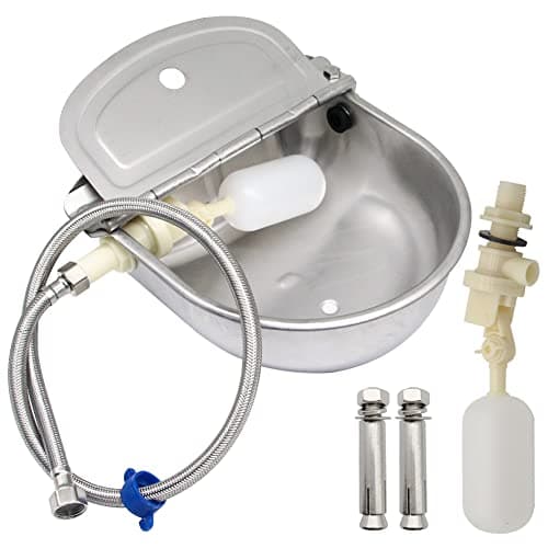 MODUODUO Automatic Waterer Horse Dog Water Bowl Kit Cattle Trough Livestock Pet Auto Watering Dispenser with Drainage Hole