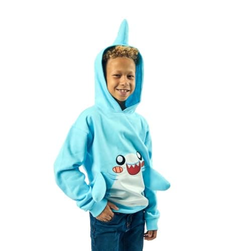 Bioworld LankyBox Thicc Shark Long Sleeve Boy's Blue Cosplay Hoodie-2T