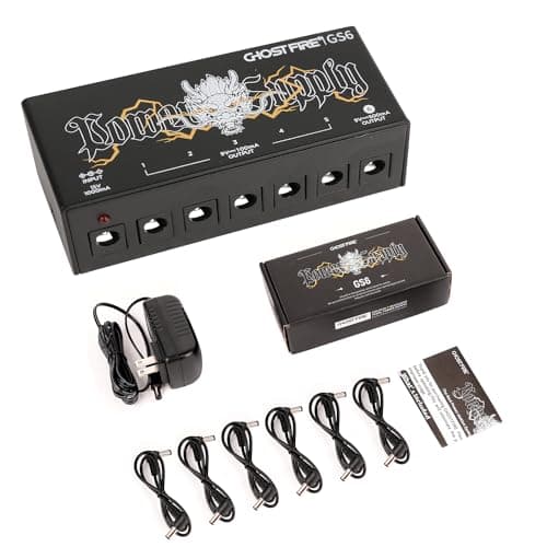 GHOSTFIRE GS6 Guitar Pedal Power Supply 9V/1000mA High Current for 9V/12V/18V Effect Pedals (GS6)