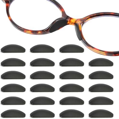 30 Pairs Glasses Nose Pad Cushion Glass Nose Pad Soft Silicone Nose Pad for Glasses Non Slip Adhesive Glasses Noses Grips for Glass Sunglasses and Eye Wear(Black, 1mm)