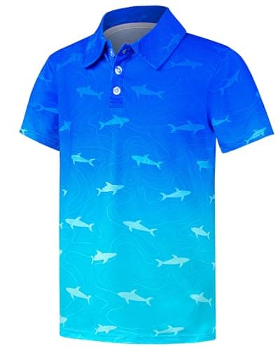Boys Polo Shirt Golf Short Sleeve Performance Dry Fit Stretch School Uniform Shirts for Boys 7-14 Years
