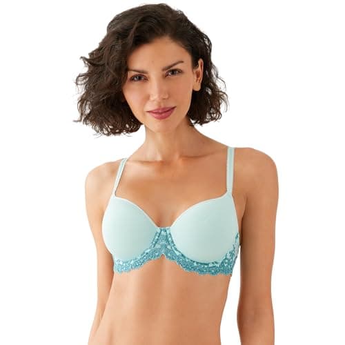 Wacoal Women's Embrace Lace Contour T-Shirt Bra 853191 Eggshell Blue/Brittany Blue 34-G