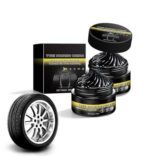 Tyre Nourish Cream, Car Tire Ceramic - Powerful Wheel Cleaning Refurbish Wax, Professional Car Tire Wax for Deep Black Gloss, UV Protection and Waterproof Tire Wax for Ultimate Wheel Protection