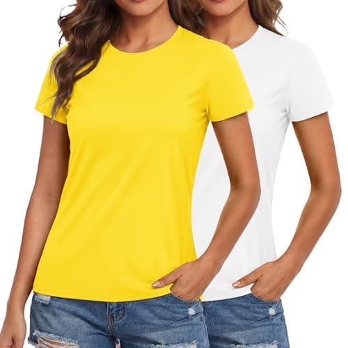 MAGCOMSEN 2 Pack Women Workout Top Short Sleeve UPF 50+ Sun Shirt Quick Dry