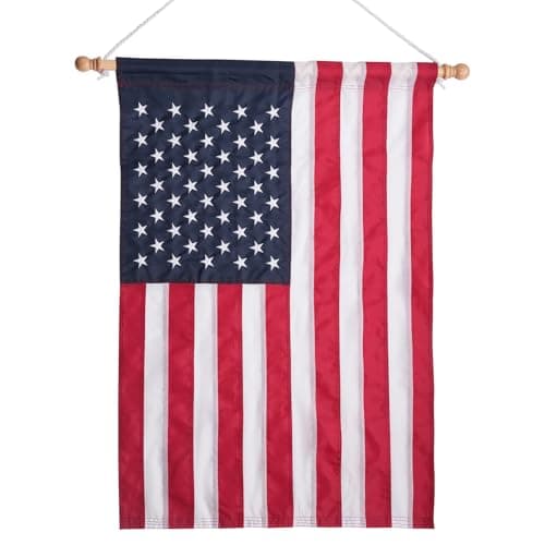 Bradford Embroidered American House Flag 28x40 Inches, Double Side American USA Garden Flag for Outside Room House Yard Indoor (Pole not Included)