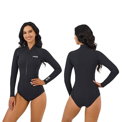 MWTA Women's 2mm Front Zip One Piece Spring Wetsuit Long Sleeve Size 14
