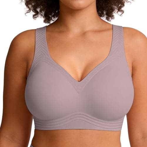 Jelly Wireless Bra Plus Size Supportive Seamless Bras Full Coverage Push Up No Underwire T-Shirt Bra Grey