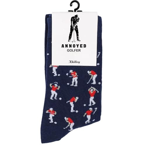 KKilicy Annoyed Golf Socks for Men,Fathers Day Gift for Dad Husband Stepdad,Funny Golf Accessories Gifts for Men (red)