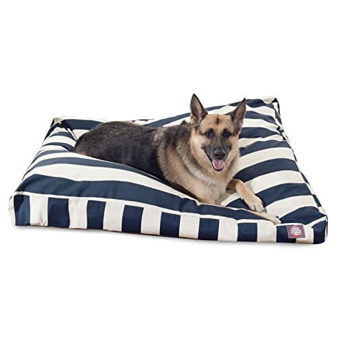 Majestic Pet Stripes Rectangle Large Dog Bed Washable – Non Slip Comfy Pet Bed – Dog Crate Bed with Removable Washable Cover – Dog Kennel Bed for Sleeping, Polyester Fiber, X-Large, Navy Blue