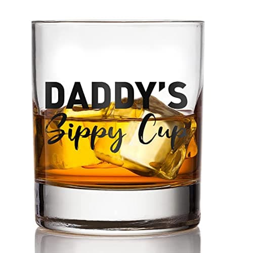 COVLUROTO Fathers Day Dad Gifts from Daughter Wife - 11 OZ Whiskey Glass for New Dad Husband Boyfriend Men - Birthday Christmas Funny Gag Gift Ideas - Bourbon Scotch Presents for Expecting Father