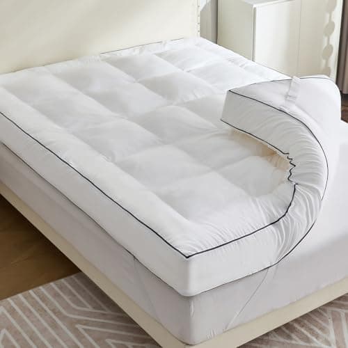 Aodenge 4 Inch Memory Foam Mattress Topper Queen Size for Back Pain Relief, Extra Soft Pillow Top Mattress Topper, 2000GSM Fluffy Shredded Memory Foam Filled, 80 * 60 * 4in
