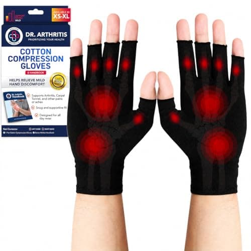 Doctor Developed Compression Gloves for Women and Men, Open-Finger Arthritis Gloves, Typing Glove, Arthritis & Carpal Tunnel