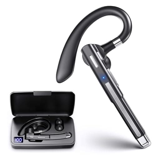 Boytond Bluetooth Headset V6.1,100Hrs Talk Time Wireless Earpiece with Mic for Work,CVC8.0 Noise Cancelling Wireless Earbud, Business Earbud with 500 mAh Charging Case for Trucker/Home/Office Work