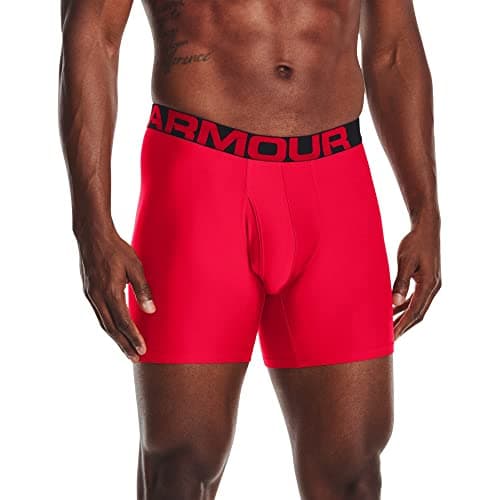 Under Armour mens Tech 6-inch Boxerjock 2-Pack, Red (600)/Black, 5X-Large