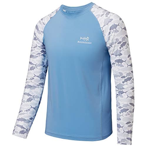 BASSDASH Youth UPF50+ Camo Long Sleeve Fishing Shirt UV Protection Quick Dry Tee